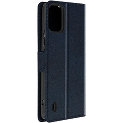 Avizar Étui pour Nokia C12 Clapet Porte-carte Support Vidéo Wallet Slim Bleu Nuit