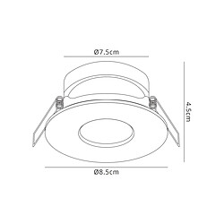 Avis Inspired Guincho 8,5 cm Downlight Rond GU10, Noir Sable, Découpe : 70 mm, Douille Incluse