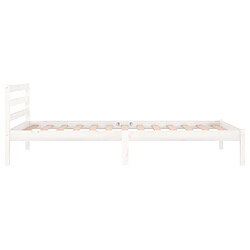 Acheter vidaXL Cadre de lit sans matelas bois de pin massif 100x200 cm blanc