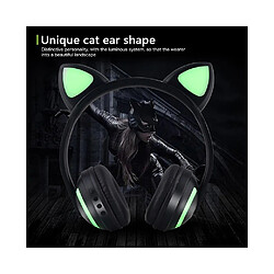 Universal Oreille de chat stéréo bluetooth casque d'oreille de chat clignotant lumineux casque d'oreille de jeu casque avec 7 oreilles de chat LED de couleur pas cher