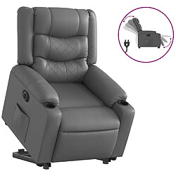 Maison Chic Fauteuil Relax pour salon, Fauteuil inclinable électrique gris similicuir -GKD23226