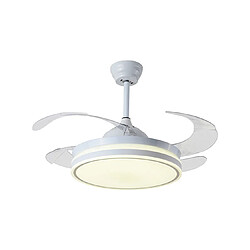 Ventilateur de plafond ASGARD MINI blanc, 4 pales escamotables, 48W LED 3000|4000|6000K, H45xP.91/40cm