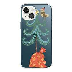 Coque en TPU anti-rayures, motif de noël, flexible pour votre iPhone 14 Plus - Oiseau sur arbre