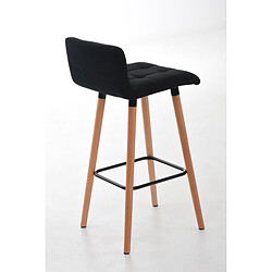 Acheter Decoshop26 Tabouret de bar en tissu noir coutures décoratives pieds en bois avec repose-pieds 10_0000049