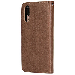 Avis Wewoo Housse Coque Pour Huawei P20 Étui de protection à rabat horizontal de couleur unie avec support et fentes cartes et portefeuille et cadre photo et lanière marron