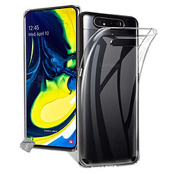 Htdmobiles Coque silicone gel fine pour Samsung Galaxy A80 + film ecran - TPU TRANSPARENT