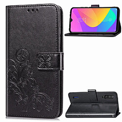 Wewoo Housse Coque Etui en cuir de protection pour téléphone mobile avec boucle à quatre feuilles et fermoir embossé fonction le cordonle port du chargeur de carte et le support de et le Xiaomi CC9e Noir