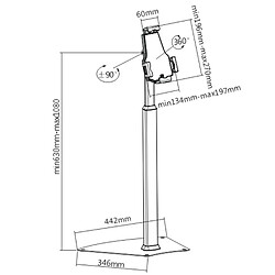 Kimex Support de sol universel pour tablette 7.9''-10.5'' pas cher