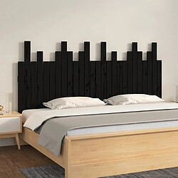 vidaXL Tête de lit murale Noir 166x3x80 cm Bois massif de pin