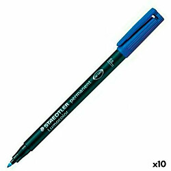 Marqueur permanent Staedtler Lumocolor 318-3 F Bleu (10 Unités)