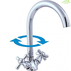 Avis Mélangeur évier haut MORAVA bras rond pivotant en chrome H 19,7 cm