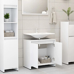 Avis Maison Chic Armoire de salle de bain,Meuble de rangement,Meuble haut Blanc 60x33x61 cm Aggloméré -GKD677063