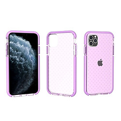 Wewoo Coque Souple Pour iPhone 11 Pro Grid Pattern Shockproof Transparent TPU Housse de protection Violet pas cher