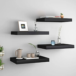 Maison Chic Lot de 4 Étagères murales,Étagère Rangement flottate noir 40x23x3,8 cm MDF -MN27175