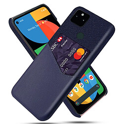 Coque en TPU + PU KSQ avec porte-carte, bleu pour votre Google Pixel 5a 5G