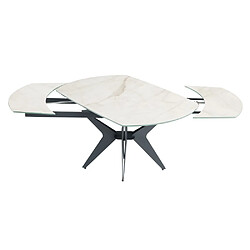 Inside 75 Table de repas extensible BOOMERANG 160/228 x 95 cm plateau céramique pied acier noir