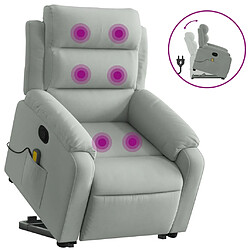 vidaXL Fauteuil de massage inclinable Gris clair Velours