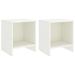 Maison Chic Lot de 2 Tables de chevet,Table de nuit,Table d'appoint pour salon Blanc 35x30x40 cm Bois de pin massif -MN26074