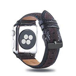 Acheter Wewoo Bande de montre en cuir pleine fleur avec trou rond pour Apple Watch séries 4, 3 et 2 et 1 42 et 44 mm