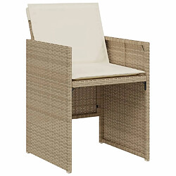 Avis vidaXL Ensemble de bistro 3 pcs avec coussins beige résine tressée