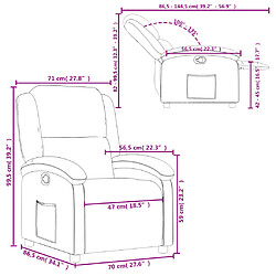 vidaXL Fauteuil inclinable Gris foncé Tissu pas cher