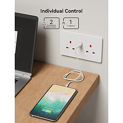 Prise murale intelligente Wifi Double UK - R4053 - Woox 