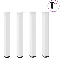 vidaXL Pieds de table basse 4 pcs blanc 72-74 cm acier