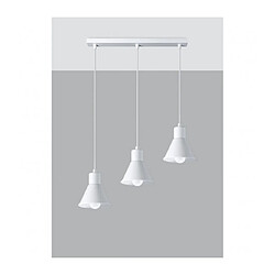 Luminaire Center Suspension Taleja Bar Acier blanc 3 ampoules 120cm