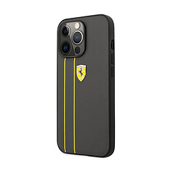 Avis Ferrari Coque pour iPhone 13 Pro modèle Stripes en Cuir Luxueux Gris foncé