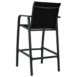 Acheter vidaXL Chaises de bar de jardin lot de 2 Noir Textilène