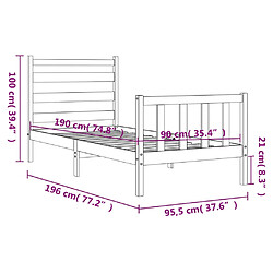 vidaXL Cadre de lit sans matelas 90x190 cm bois de pin massif pas cher