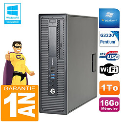 PC HP EliteDesk 800 G1 SFF Intel G3220 16Go Disque 1 To Graveur DVD Wifi W7 - Occasion