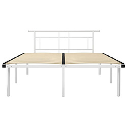 Avis Maison Chic Lit adulte - Lit simple Cadre de lit,Structure du lit Contemporain Blanc Métal 140x200 cm -MN86443