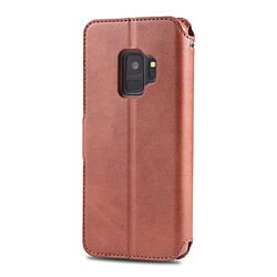 Avis Wewoo Housse Coque Pour Galaxy S9 AZNS Texture du mollet Etui en cuir avec rabat horizontal magnétique support et logements cartes et cadre photo Marron