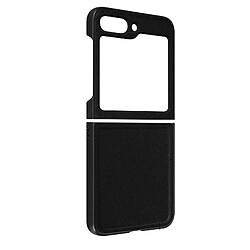 Avizar Coque pour Samsung Galaxy Z Flip 5 Bi-matière Dos Simili Cuir Texturé Noir