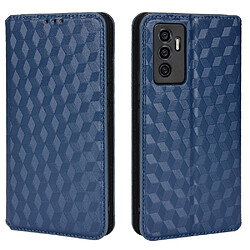 Etui en PU + TPU motif à losanges avec support, bleu pour votre Vivo S10e/V23e 5G/V23e 4G