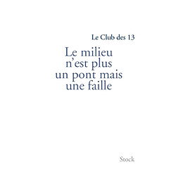 Le milieu n'est plus un pont mais une faille : rapport de synthèse