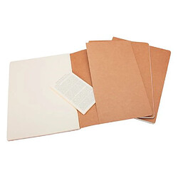 Avis Set de 3 cahiers Moleskine kraft 19 x 25 cm ivoire sans quadrillage 120 pages