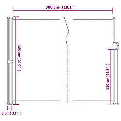 vidaXL Auvent latéral rétractable anthracite 180x300 cm pas cher