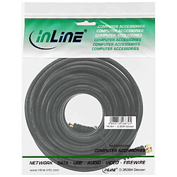 Câble InLine® SAT Premium 2x avec 2x prises F-Plug 85dB noir 15m