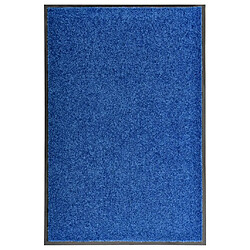 vidaXL Paillasson lavable Bleu 60x90 cm 