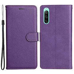 Htdmobiles Housse pour Sony Xperia 10 IV 5G - etui coque pochette portefeuille + film ecran - MAUVE