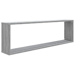 Maison Chic Lot de 2 Étagères murales,Étagère Rangement flottate cube Sonoma gris 100x15x30 cm Bois -MN88381 pas cher