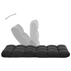 vidaXL Chaise pliable de sol Noir Microfibre pas cher