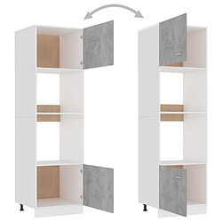 Acheter vidaXL Armoire à micro-ondes Gris béton 60x57x207 cm Bois d’ingénierie