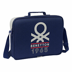 Cartable d'école Benetton Varsity Gris Blue marine 38 x 28 x 6 cm