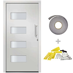 vidaXL Porte d'entrée Aluminium et PVC Blanc 110x210 cm