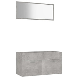 vidaXL Ensemble de meubles de salle de bain 2 pcs gris béton