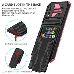 Coque en TPU anti-chocs avec béquille et porte-carte, rose pour votre Vivo Y20/Y20i/Y12a/Y20s/Y12s