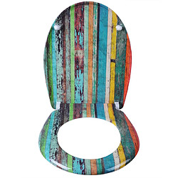 Avis Helloshop26 Abattant WC siège de toilette en Duroplast rétro multicolore avec fermeture amortie et fixation rapide 19_0000713